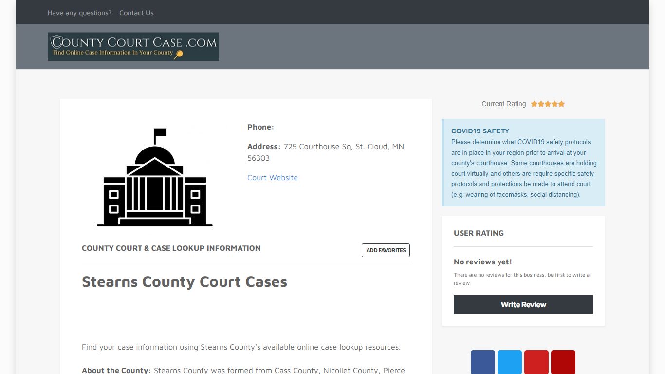 Stearns County | County Court Case Search & Lookup | CountyCourtCase ...